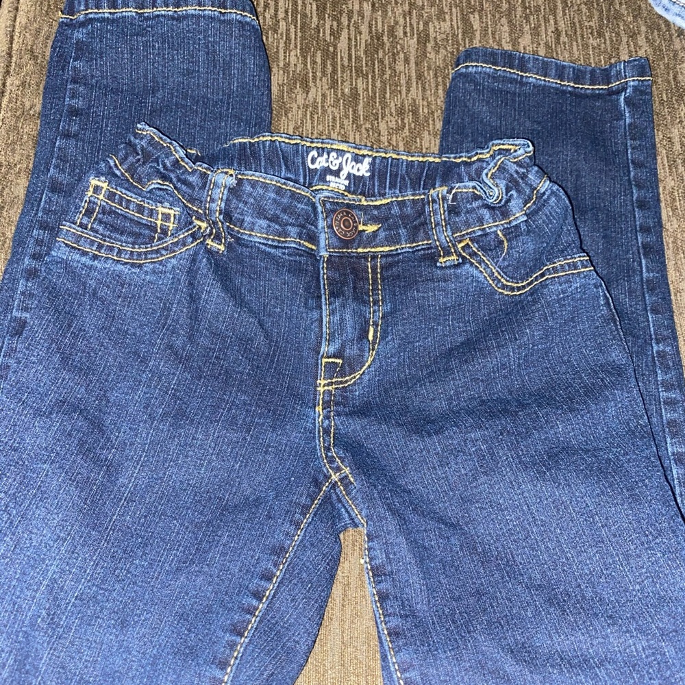 Cat & Jack dark denim straight leg girl jeans